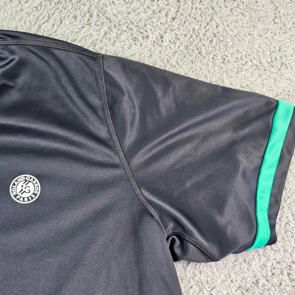 Adidas Shirt Mens XL Gray Roland Garros Climacool Short Sleeve Tennis Jersey